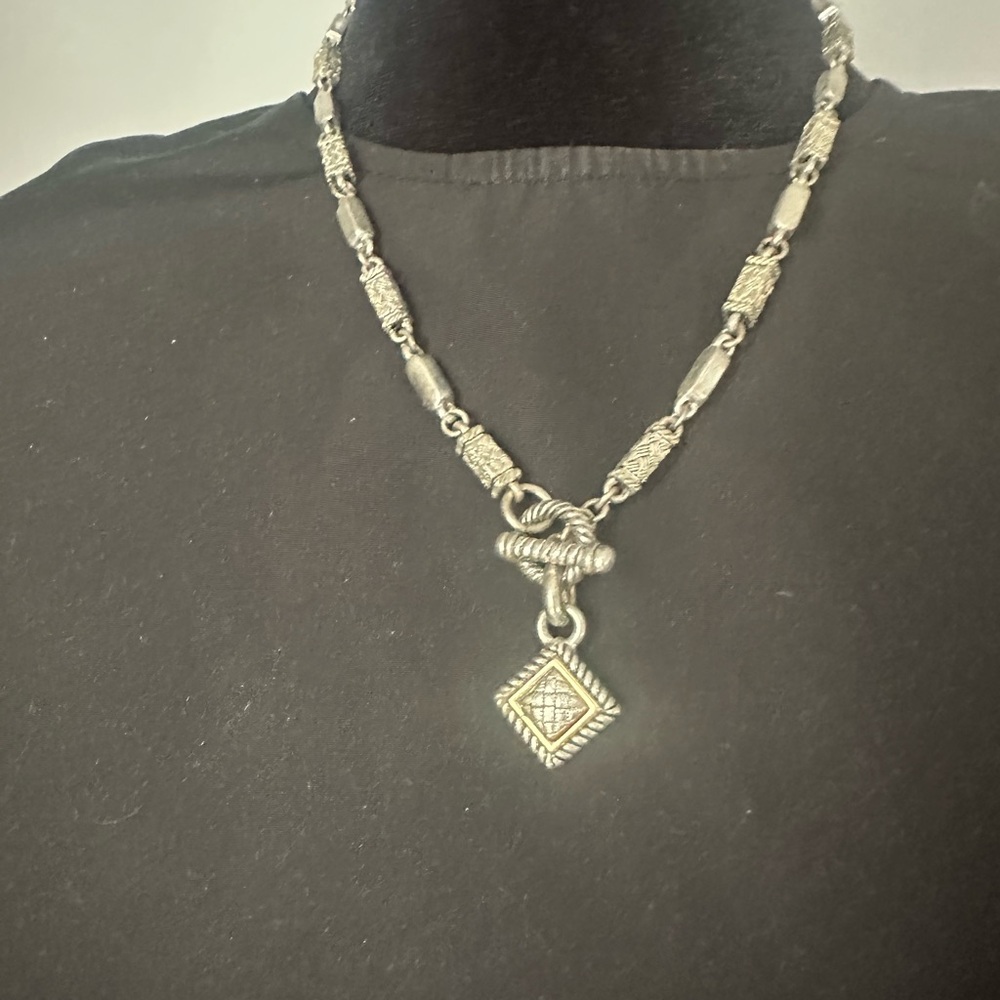 Brighton silver with gold in the pendant Necklace with toggle clasp pendant